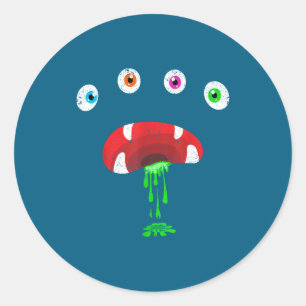Halloween Monster Face Costume Cute Toddler Monste Classic Round Sticker