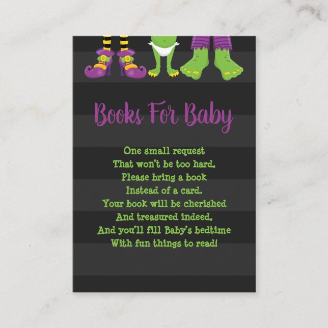 Halloween Monster Feet Books For Baby Enclosure Card (Front)
