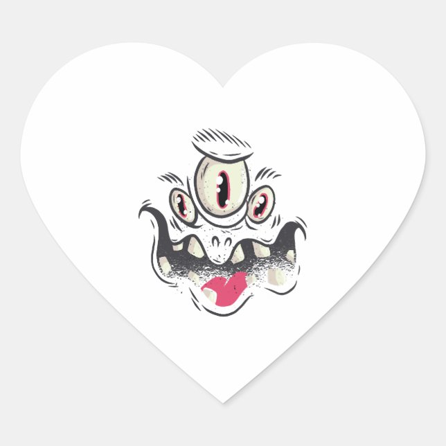 Halloween monster        heart sticker (Front)