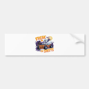HALLOWEEN MONSTER IN THE BED SHEET BUMPER STICKER