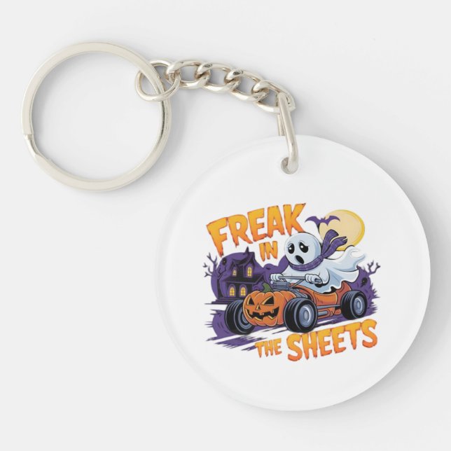 HALLOWEEN MONSTER IN THE BED SHEET KEY RING (Front)