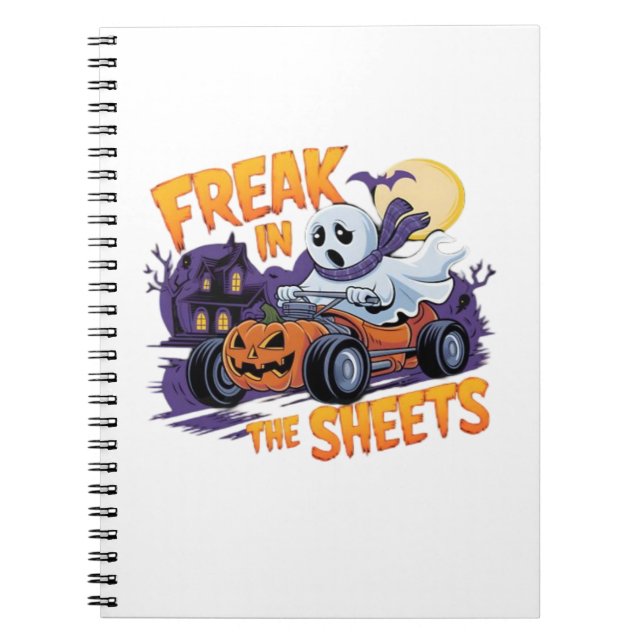 HALLOWEEN MONSTER IN THE BED SHEET NOTEBOOK (Front)