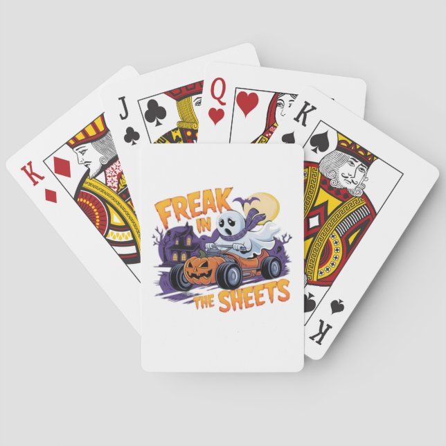 HALLOWEEN MONSTER IN THE BED SHEET PLAYING CARDS (Back)