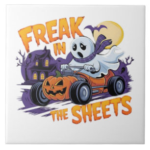 HALLOWEEN MONSTER IN THE BED SHEET TILE