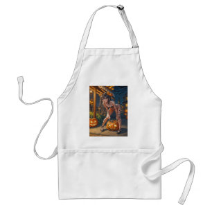 Halloween Monster Jack-o-Lantern & Bat Vixen Girl Standard Apron
