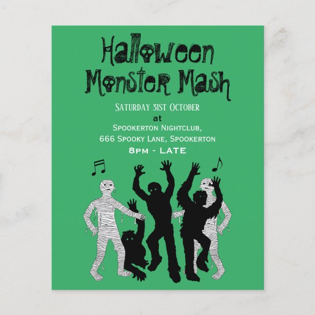 Halloween Monster Mash Dance Party Flyer (Front)
