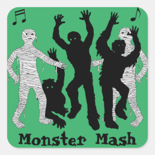 Halloween Monster Mash Dance Party Square Sticker
