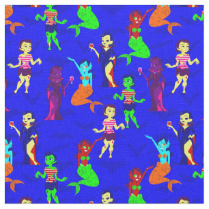 halloween monster mermaid vampire zombie girls fabric