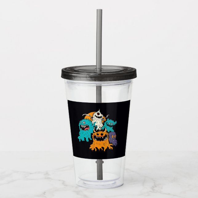 Halloween/Monster/October/Fall  Acrylic Tumbler (Front)