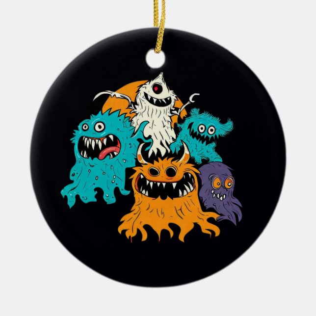 Halloween/Monster/October/Fall  Ceramic Tree Decoration (Front)