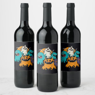 Halloween/Monster/October/Fall  Wine Label