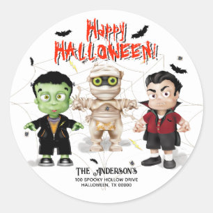 Halloween Monster Party Classic Round Sticker
