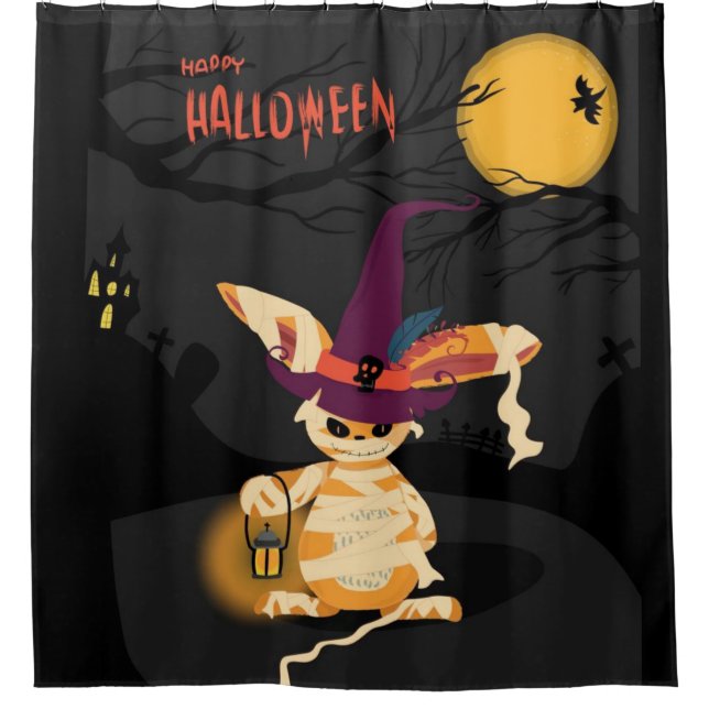 Halloween Monster Rabbit Shower Curtain (Front)