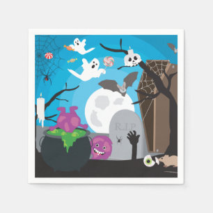 Halloween Monster Scene Napkin