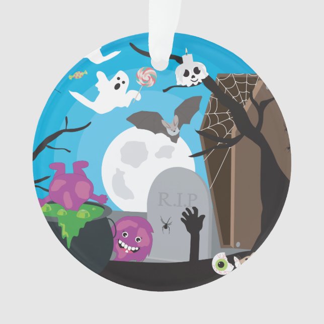 Halloween Monster Scene  Ornament (Front)