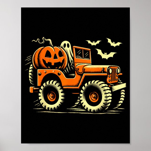 Halloween Monster Truck Ghost  Poster (Front)