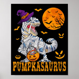 Halloween Monster Truck Mummy Dinosaur Pumpkin Tod Poster