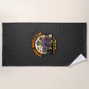 Halloween Monster Truck Night Beach Towel