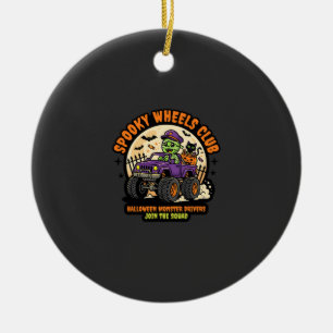 Halloween Monster Truck Night Ceramic Tree Decoration