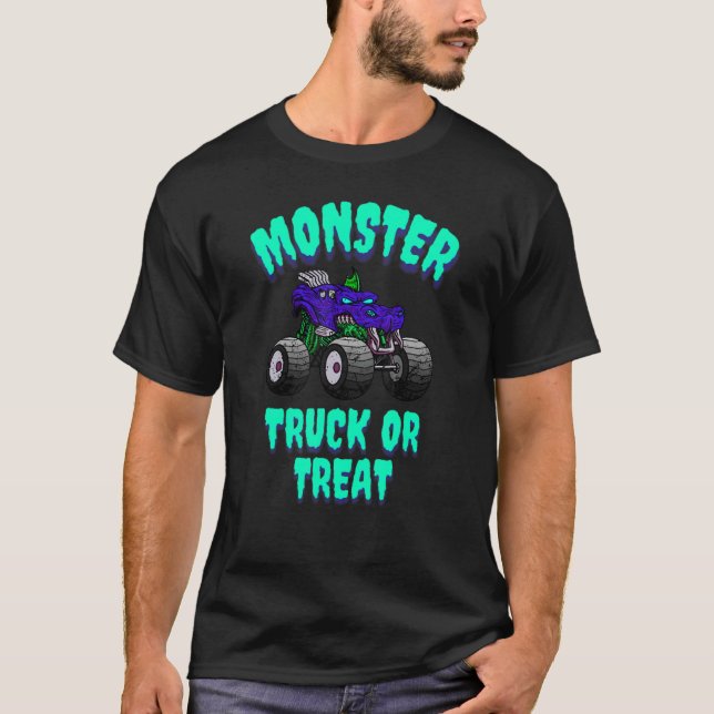 Halloween Monster Truck Or Treat Kids Boys Girls M T-Shirt (Front)