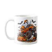Halloween Monster Truck Pumpkin Ghost Driver Funny