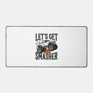 Halloween Monster Truck Smasher Vintage Shirt Desi Desk Mat