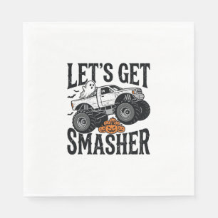 Halloween Monster Truck Smasher Vintage Shirt Desi Napkin