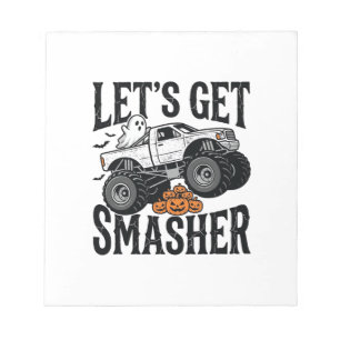 Halloween Monster Truck Smasher Vintage Shirt Desi Notepad