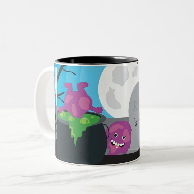 Halloween Monster  Two-Tone Coffee Mug (Front Left)