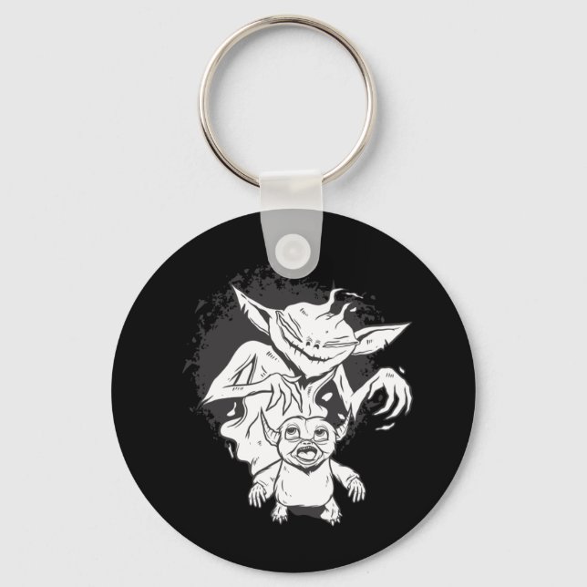 Halloween Monster with Creepy Creature Design Key Ring (Front)