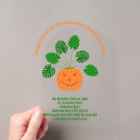 Halloween Monstera Plant in Pumpkin Custom