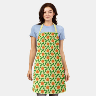 Halloween Monstera Plant in Pumpkin Patterned Apron