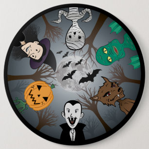 Halloween Monster's 6 Cm Round Badge