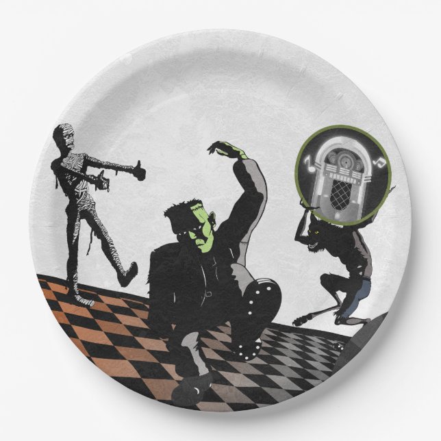 Halloween Monsters Monster Bash Costume Party Paper Plate (Front)