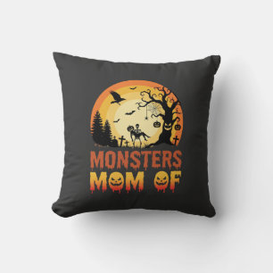 Halloween Monsters Mum of Skeleton Family Cushion