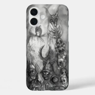 HALLOWEEN MONSTERS / ORK WAR Black White Fantasy iPhone 16 Plus Case