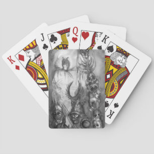 HALLOWEEN MONSTERS / ORK WAR Black White Fantasy Playing Cards