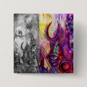 HALLOWEEN MONSTERS / ORK WAR Fantasy 15 Cm Square Badge