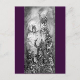 HALLOWEEN MONSTERS / ORK WAR Fantasy Postcard