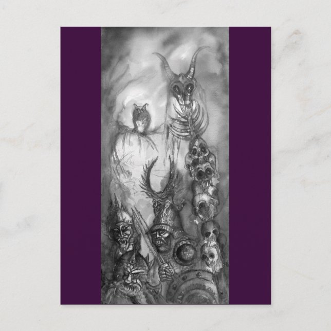 HALLOWEEN MONSTERS / ORK WAR Fantasy Postcard (Front)