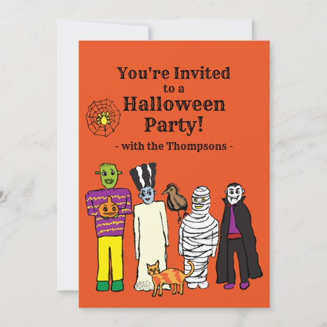 Halloween Monsters Party Invitation (Front)