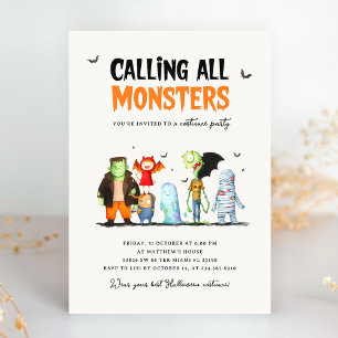 Halloween Monsters Party invitation