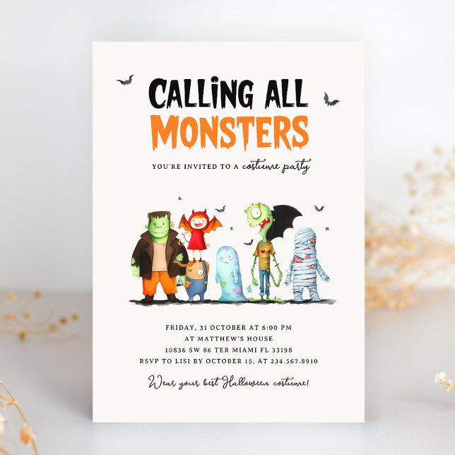 Halloween Monsters Party invitation (Creator Uploaded)
