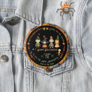 Halloween Monsters Party Orange 10 Cm Round Badge