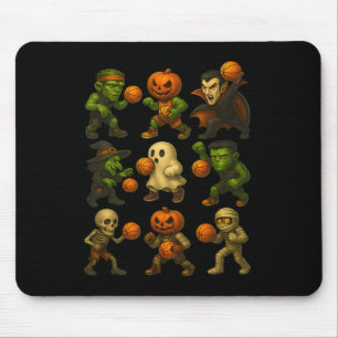 Halloween Monsters Playing Sketll Funny Costume Mouse Mat