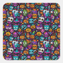 Halloween monsters stickers