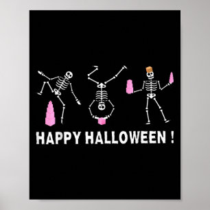 Halloween Montessori Teacher Skeleton Dancing Educ Poster
