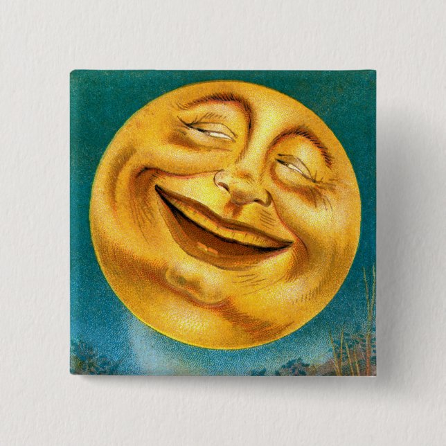 Halloween Moon 15 Cm Square Badge (Front)