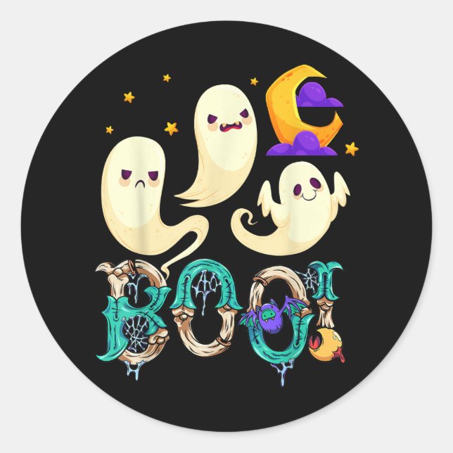 Halloween moon  40 classic round sticker (Front)