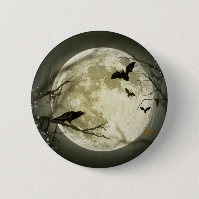 Halloween Moon 6 Cm Round Badge (Front)